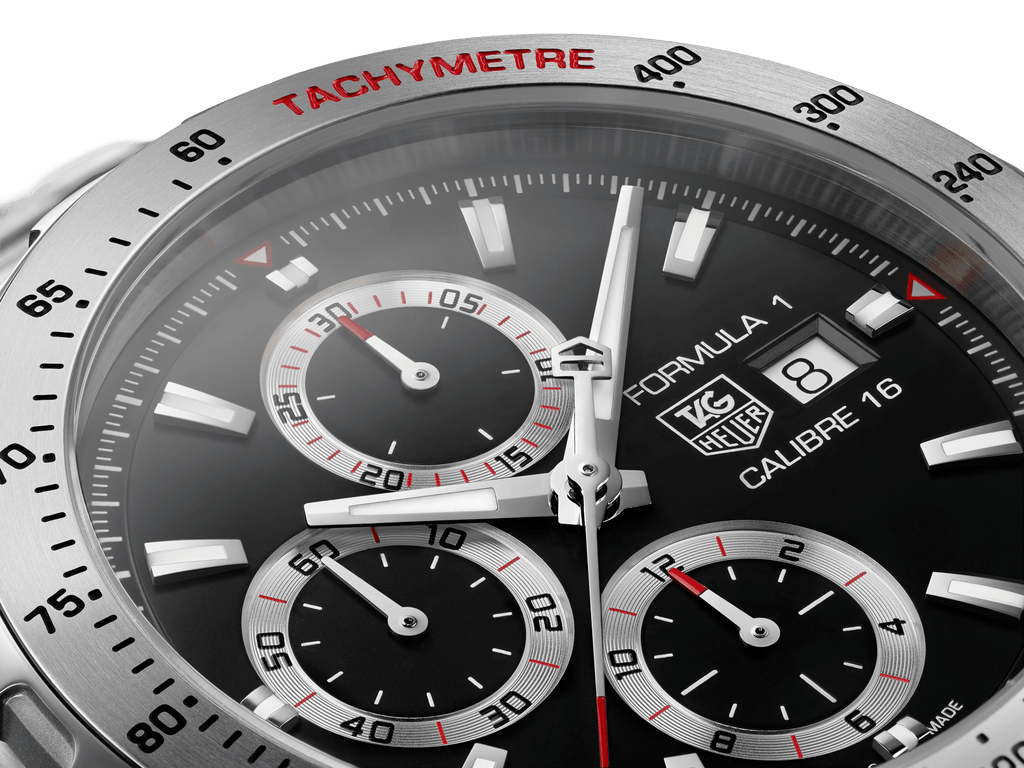 Buy Shop Tag Heuer Formula 1 Calibre 16 Automatic Chronograph Black Dial Silver Steel Strap Watch for Men - CAZ2010.BA0876 USA Online