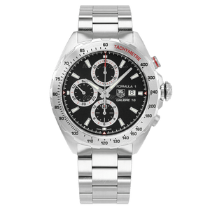 Buy Shop Tag Heuer Formula 1 Calibre 16 Automatic Chronograph Black Dial Silver Steel Strap Watch for Men - CAZ2010.BA0876 USA Online