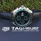 Buy Shop Tag Heuer Formula 1 Calibre 16 Automatic Chronograph Green Dial Black Leather Strap Watch for Men - CAZ2016.FC6473 USA Online