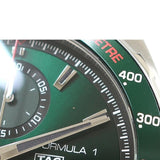 Buy Shop Tag Heuer Formula 1 Calibre 16 Automatic Chronograph Green Dial Black Leather Strap Watch for Men - CAZ2016.FC6473 USA Online