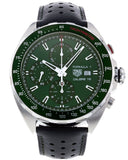 Buy Shop Tag Heuer Formula 1 Calibre 16 Automatic Chronograph Green Dial Black Leather Strap Watch for Men - CAZ2016.FC6473 USA Online