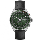 Buy Shop Tag Heuer Formula 1 Calibre 16 Automatic Chronograph Green Dial Black Leather Strap Watch for Men - CAZ2016.FC6473 USA Online