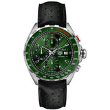 Buy Shop Tag Heuer Formula 1 Calibre 16 Automatic Chronograph Green Dial Black Leather Strap Watch for Men - CAZ2016.FC6473 USA Online