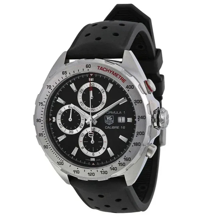 Buy Shop Tag Heuer Formula 1 Calibre 16 Black Dial Black Leather Strap Watch for Men - CAZ2010.FT8024 USA Online