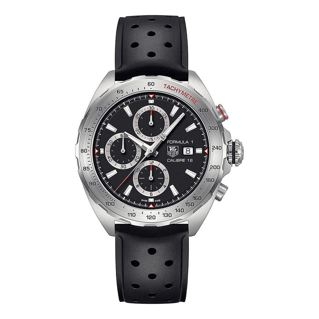 Buy Shop Tag Heuer Formula 1 Calibre 16 Black Dial Black Leather Strap Watch for Men - CAZ2010.FT8024 USA Online