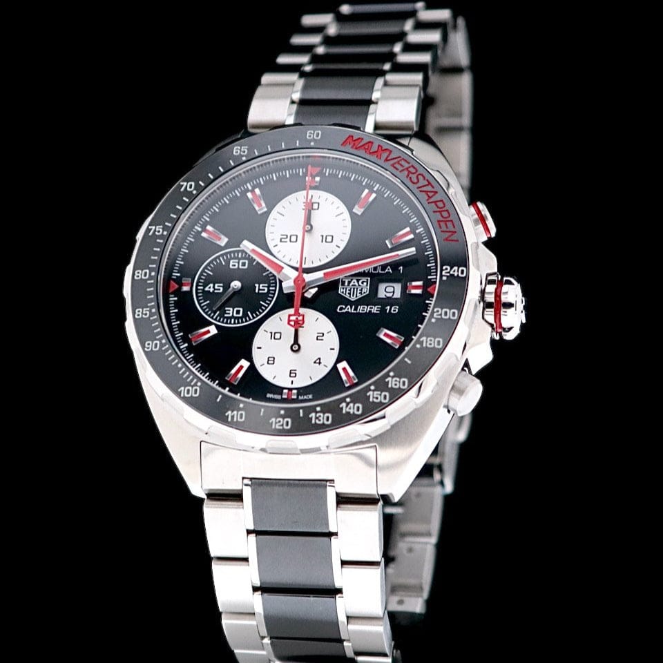 Buy Shop Tag Heuer Formula 1 Calibre 16 Max Verstappen Limited Edition Black Dial Two Tone Steel Strap Watch for Men - CAZ2018.BA0970 USA Online