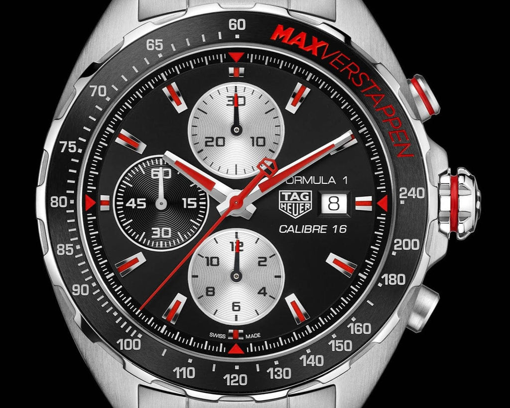 Buy Shop Tag Heuer Formula 1 Calibre 16 Max Verstappen Limited Edition Black Dial Two Tone Steel Strap Watch for Men - CAZ2018.BA0970 USA Online