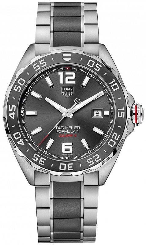 Buy Shop Tag Heuer Formula 1 Calibre 5 Anthracite Dial Two Tone Steel Strap Watch for Men - WAZ2011.BA0843 USA Online