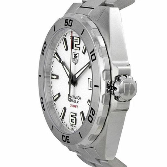 Buy Shop Tag Heuer Formula 1 Calibre 5 Automatic White Dial Silver Steel Strap Watch for Men - WAZ2114.BA0875 USA Online