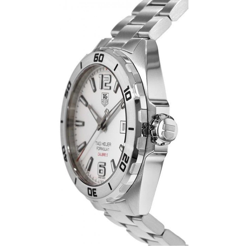 Buy Shop Tag Heuer Formula 1 Calibre 5 Automatic White Dial Silver Steel Strap Watch for Men - WAZ2114.BA0875 USA Online
