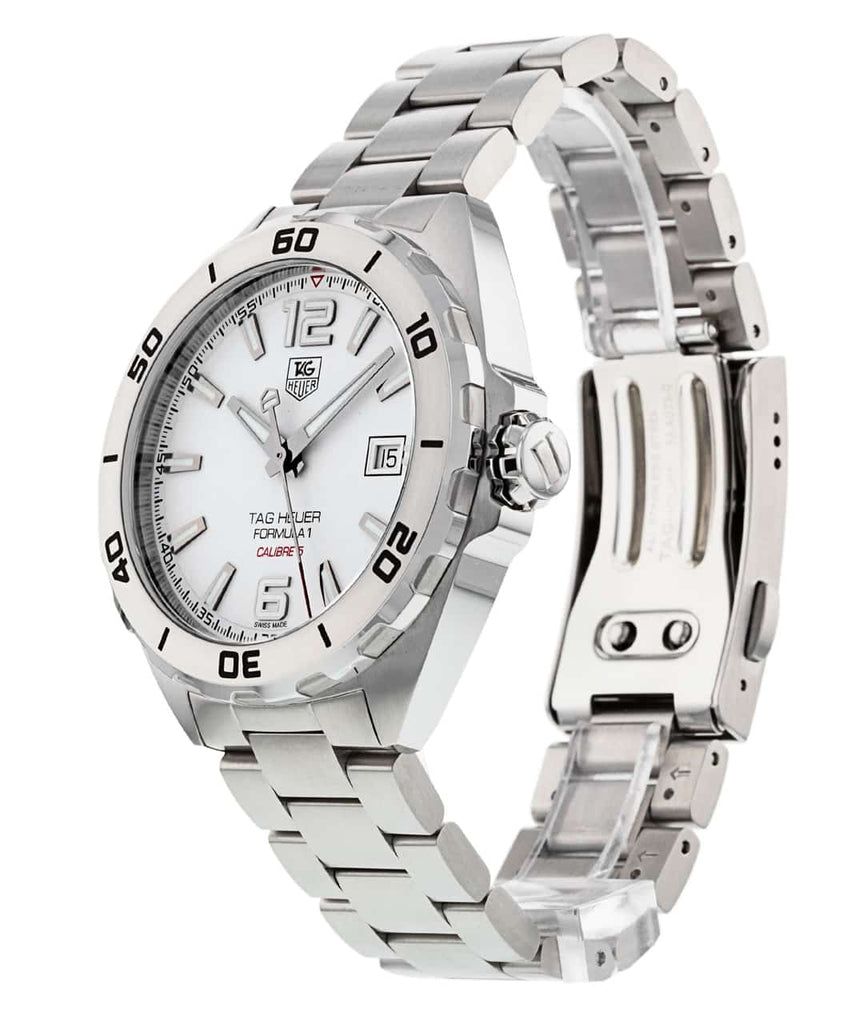 Buy Shop Tag Heuer Formula 1 Calibre 5 Automatic White Dial Silver Steel Strap Watch for Men - WAZ2114.BA0875 USA Online