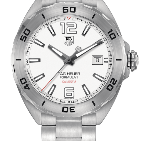 Buy Shop Tag Heuer Formula 1 Calibre 5 Automatic White Dial Silver Steel Strap Watch for Men - WAZ2114.BA0875 USA Online