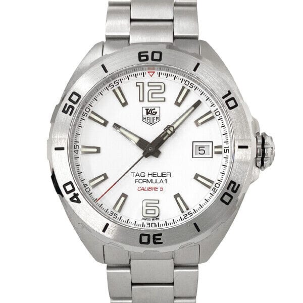Buy Shop Tag Heuer Formula 1 Calibre 5 Automatic White Dial Silver Steel Strap Watch for Men - WAZ2114.BA0875 USA Online