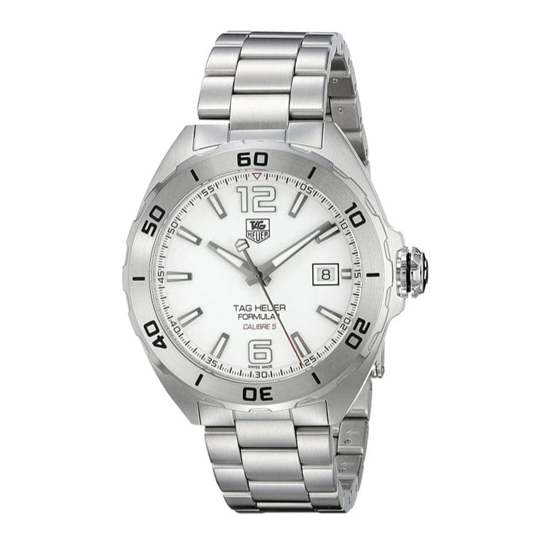 Buy Shop Tag Heuer Formula 1 Calibre 5 Automatic White Dial Silver Steel Strap Watch for Men - WAZ2114.BA0875 USA Online