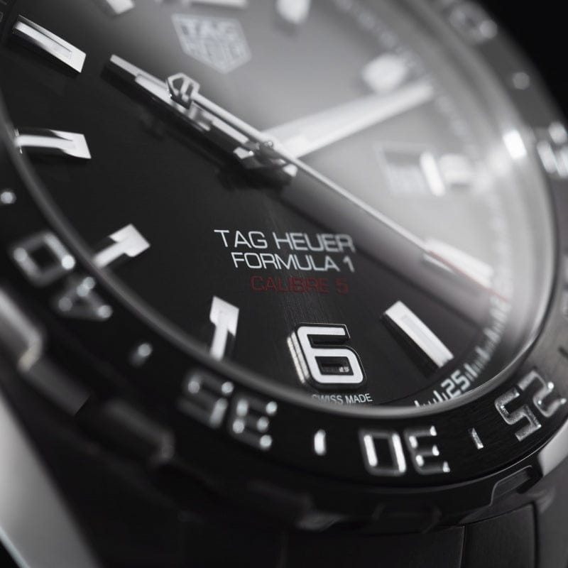 Buy Shop Tag Heuer Formula 1 Calibre 5 Chronograph Anthracite Dial Silver Steel Strap Watch for Men - WAZ2011.BA0842 USA Online