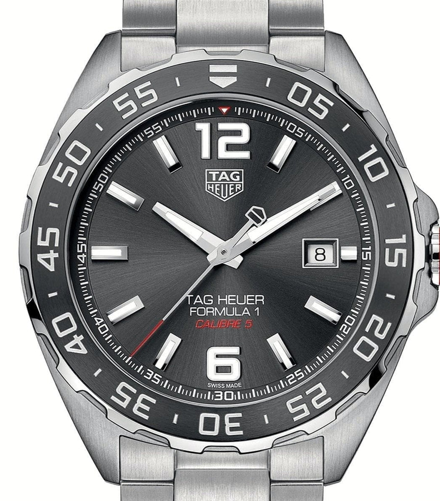 Buy Shop Tag Heuer Formula 1 Calibre 5 Chronograph Anthracite Dial Silver Steel Strap Watch for Men - WAZ2011.BA0842 USA Online