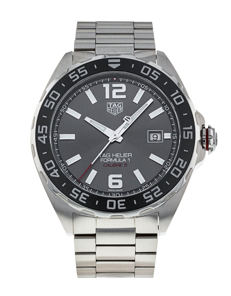 Buy Shop Tag Heuer Formula 1 Calibre 5 Chronograph Anthracite Dial Silver Steel Strap Watch for Men - WAZ2011.BA0842 USA Online