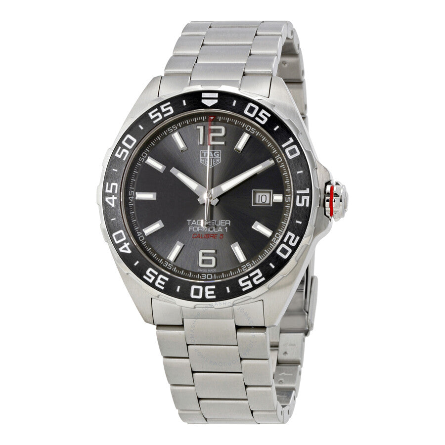 Buy Shop Tag Heuer Formula 1 Calibre 5 Chronograph Anthracite Dial Silver Steel Strap Watch for Men - WAZ2011.BA0842 USA Online