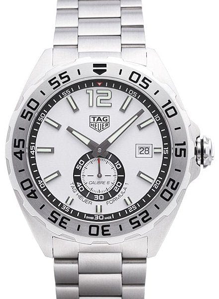 Buy Shop Tag Heuer Formula 1 Calibre 6 Automatic White Dial Silver Steel Strap Watch for Men - WAZ2013.BA0842 USA Online