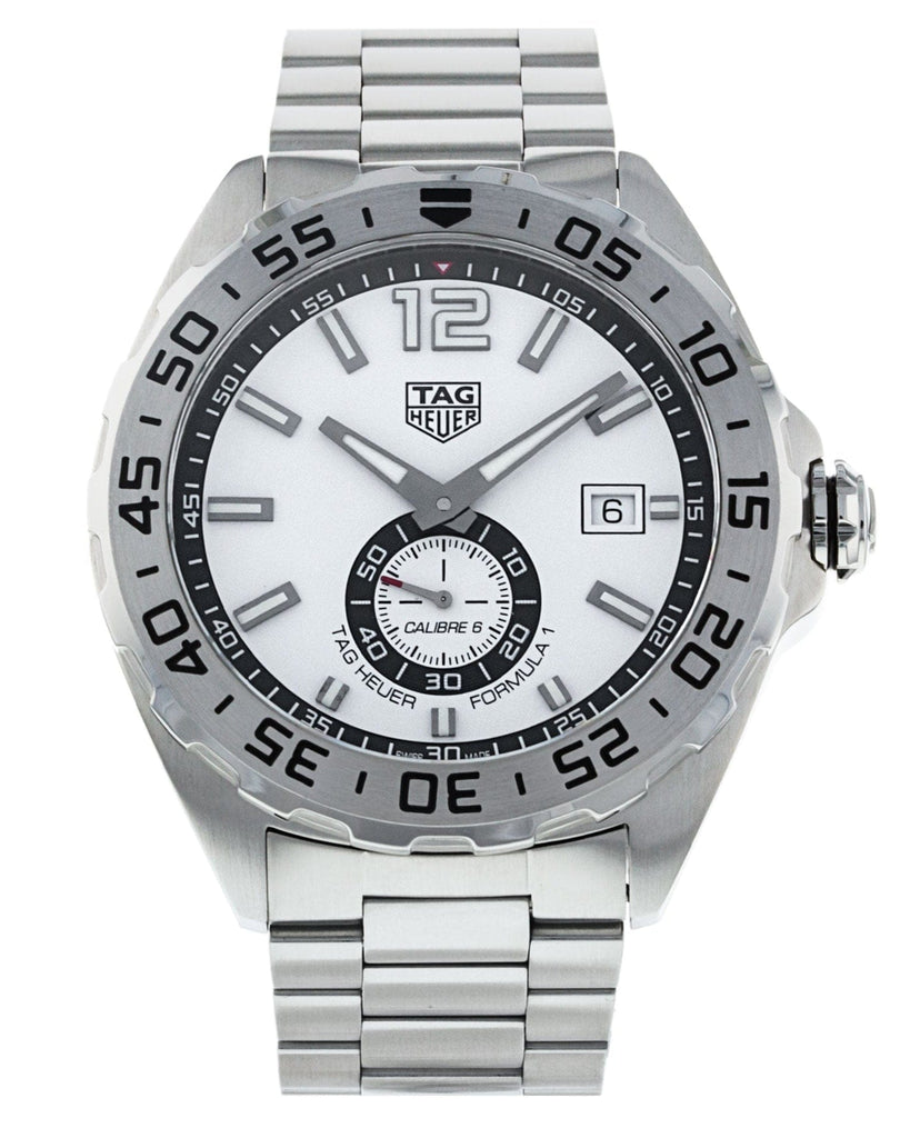 Buy Shop Tag Heuer Formula 1 Calibre 6 Automatic White Dial Silver Steel Strap Watch for Men - WAZ2013.BA0842 USA Online