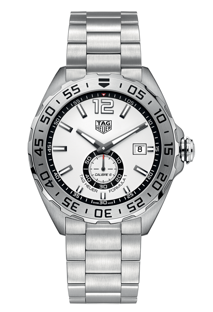 Buy Shop Tag Heuer Formula 1 Calibre 6 Automatic White Dial Silver Steel Strap Watch for Men - WAZ2013.BA0842 USA Online