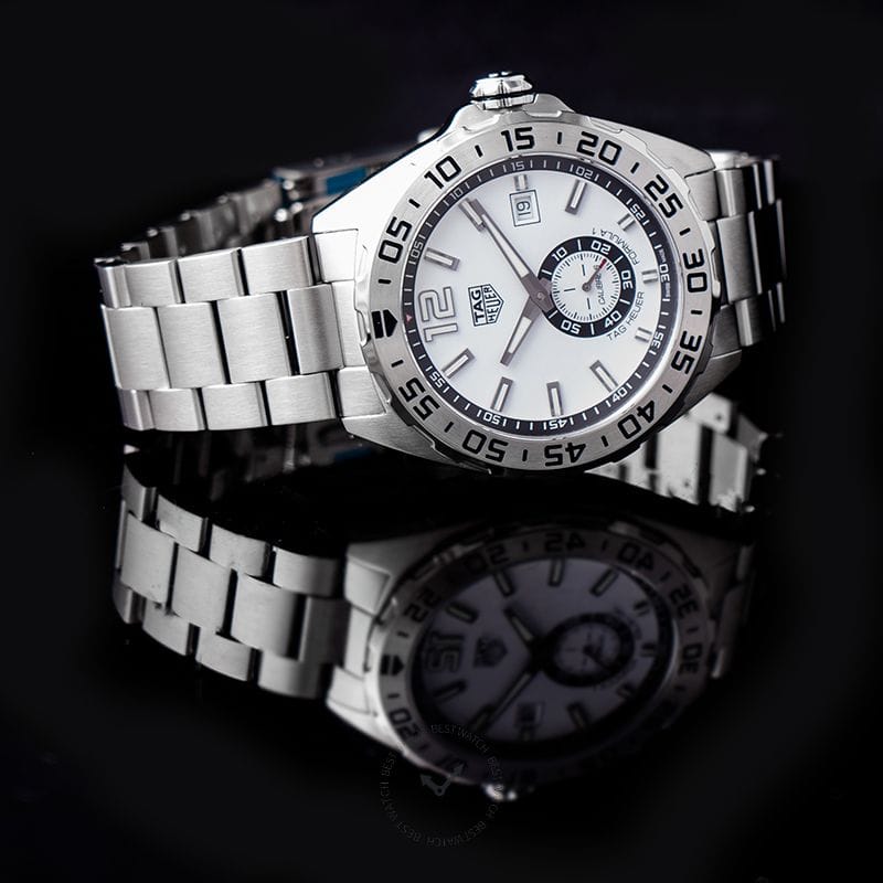 Buy Shop Tag Heuer Formula 1 Calibre 6 Automatic White Dial Silver Steel Strap Watch for Men - WAZ2013.BA0842 USA Online
