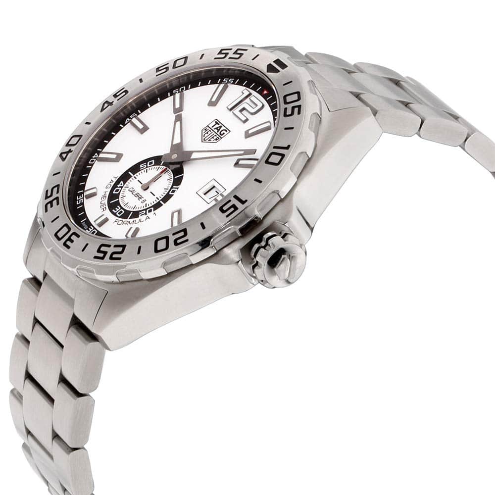 Buy Shop Tag Heuer Formula 1 Calibre 6 Automatic White Dial Silver Steel Strap Watch for Men - WAZ2013.BA0842 USA Online