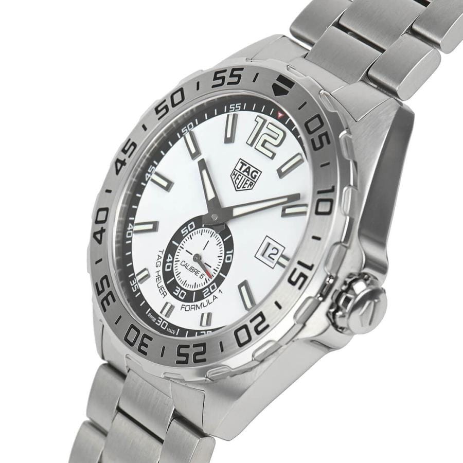 Buy Shop Tag Heuer Formula 1 Calibre 6 Automatic White Dial Silver Steel Strap Watch for Men - WAZ2013.BA0842 USA Online