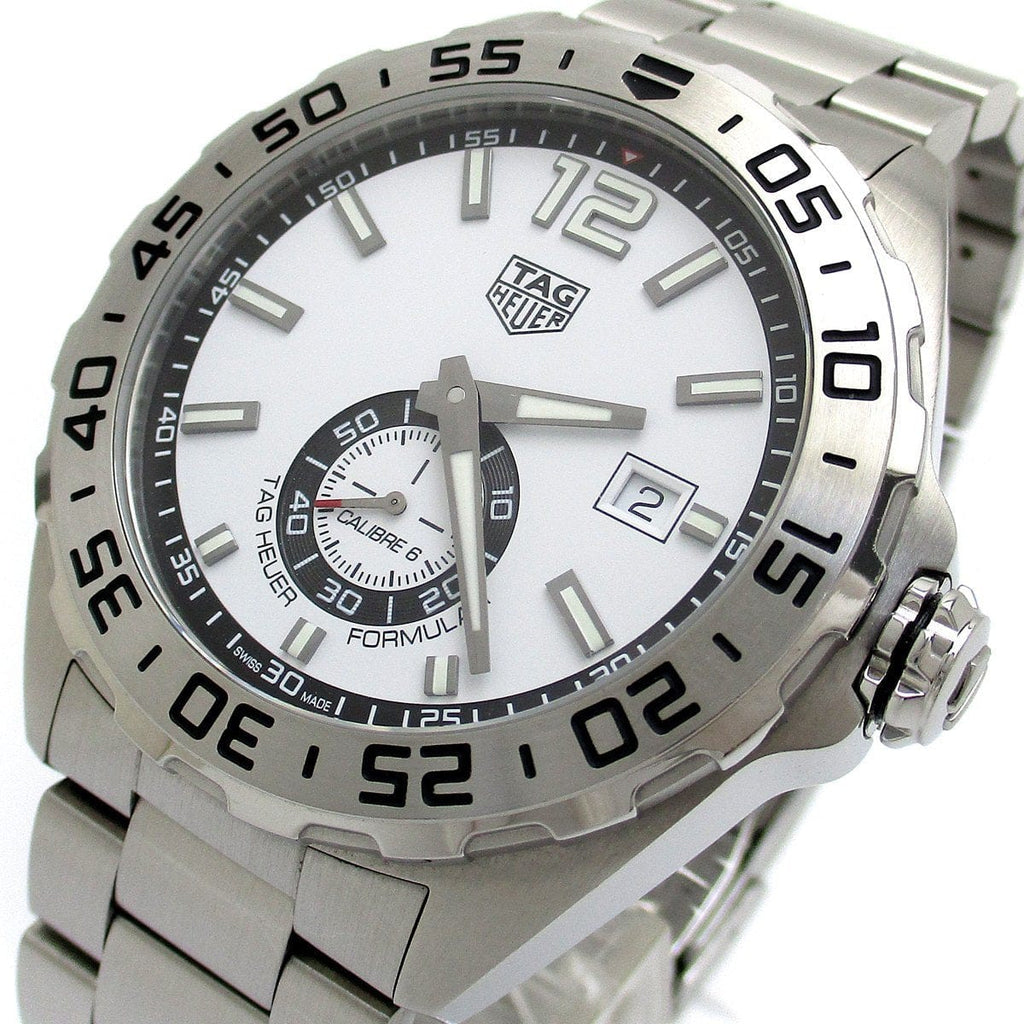 Buy Shop Tag Heuer Formula 1 Calibre 6 Automatic White Dial Silver Steel Strap Watch for Men - WAZ2013.BA0842 USA Online