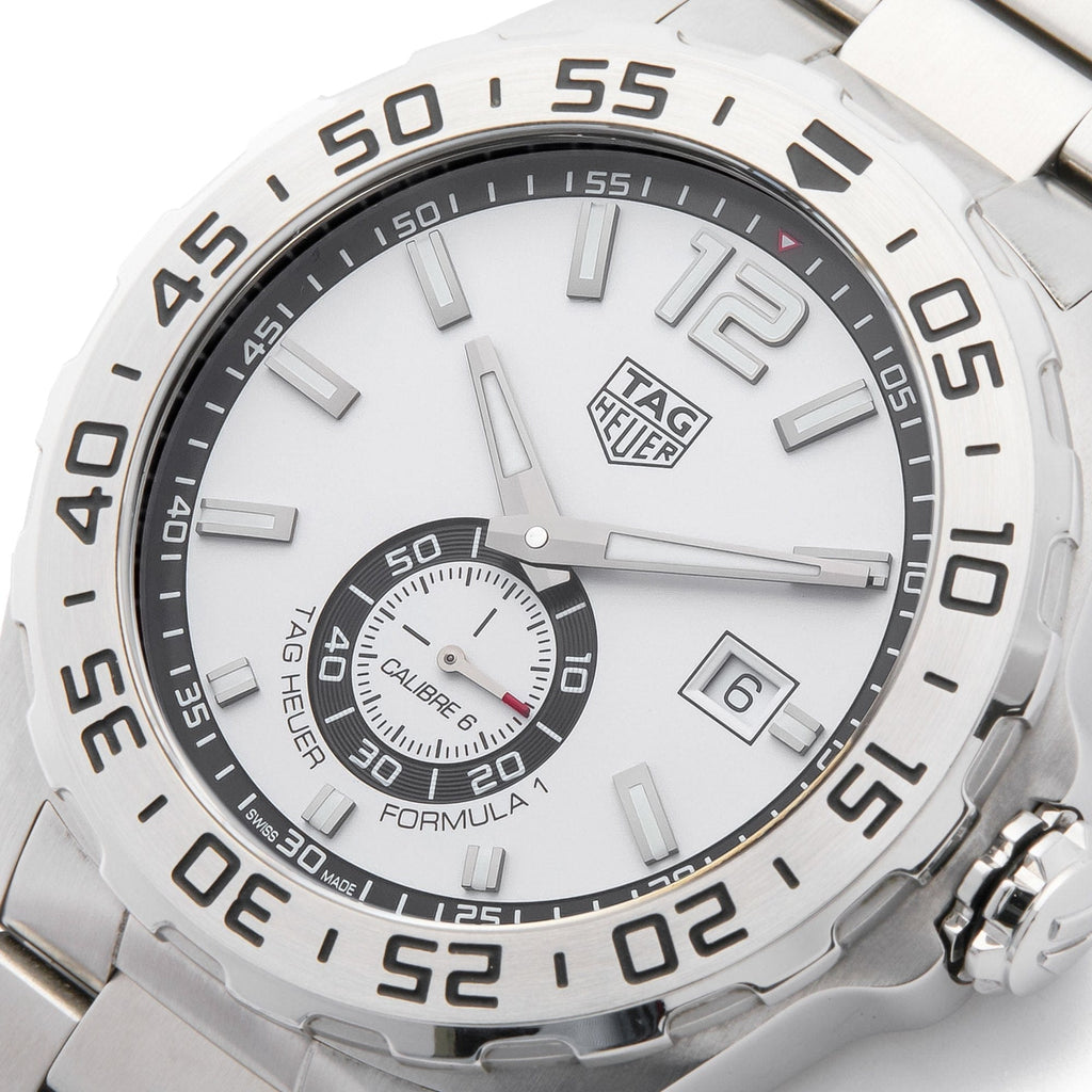Buy Shop Tag Heuer Formula 1 Calibre 6 Automatic White Dial Silver Steel Strap Watch for Men - WAZ2013.BA0842 USA Online