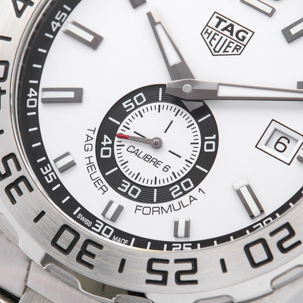Buy Shop Tag Heuer Formula 1 Calibre 6 Automatic White Dial Silver Steel Strap Watch for Men - WAZ2013.BA0842 USA Online