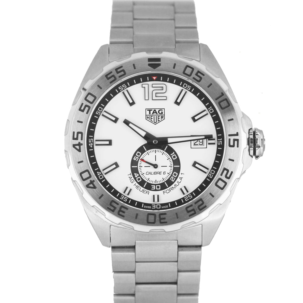 Buy Shop Tag Heuer Formula 1 Calibre 6 Automatic White Dial Silver Steel Strap Watch for Men - WAZ2013.BA0842 USA Online