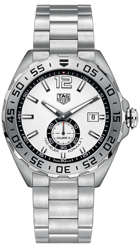 Buy Shop Tag Heuer Formula 1 Calibre 6 Automatic White Dial Silver Steel Strap Watch for Men - WAZ2013.BA0842 USA Online