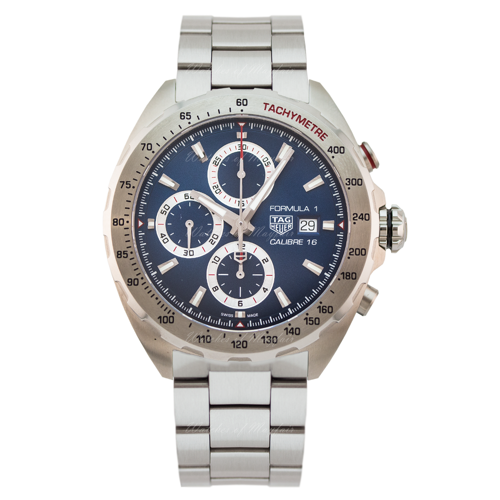 Buy Shop Tag Heuer Formula 1 Automatic Chronograph Blue Dial Silver Strap Watch for Men - CAZ2015.BA0876 USA Online