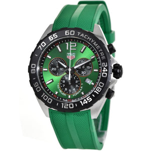 Buy Shop Tag Heuer Formula 1 Chronograph Green Dial Green Rubber Strap Watch for Men - CAZ101AP.FT8056 USA Online