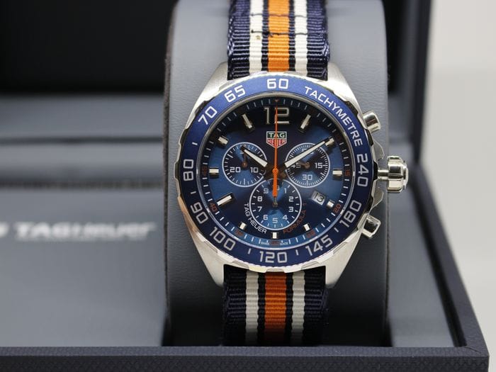 Buy Shop Tag Heuer Formula 1 Chronograph 43mm Blue Dial NATO Strap Watch for Men - CAZ1014.FC8196 USA Online