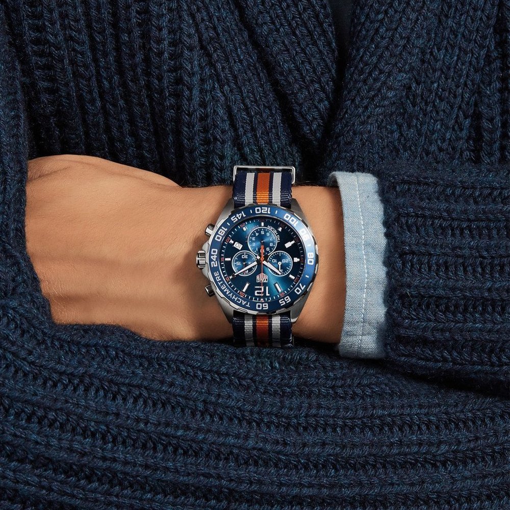 Buy Shop Tag Heuer Formula 1 Chronograph 43mm Blue Dial NATO Strap Watch for Men - CAZ1014.FC8196 USA Online