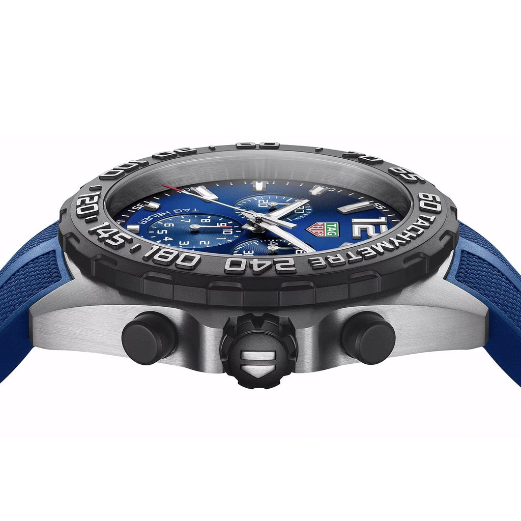 Buy Shop Tag Heuer Formula 1 Chronograph Blue Dial Blue Rubber Strap Watch for Men - CAZ101AV.FT8077 USA Online