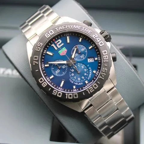Buy Shop Tag Heuer Formula 1 Chronograph Blue Dial Silver Steel Strap Watch for Men - CAZ101AV.BA0842 USA Online