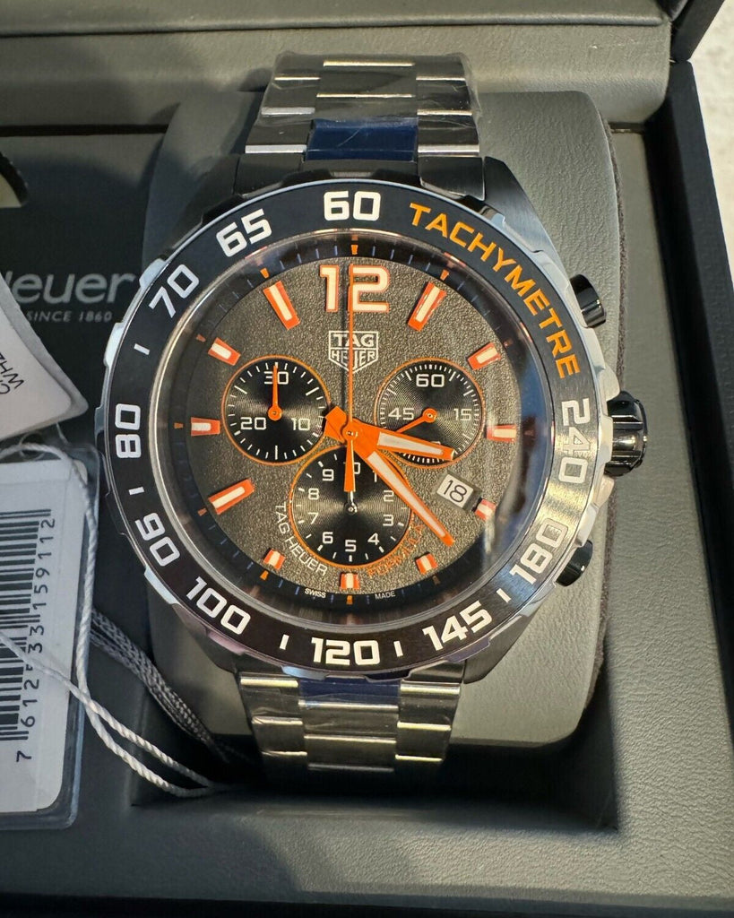 Tag Heuer Formula 1 Chronograph Ceramic Black Dial Silver Steel Strap Watch for Men - CAZ101AH.BA0842