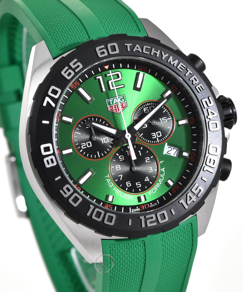 Buy Shop Tag Heuer Formula 1 Chronograph Green Dial Green Rubber Strap Watch for Men - CAZ101AP.FT8056 USA Online