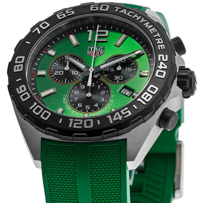 Buy Shop Tag Heuer Formula 1 Chronograph Green Dial Green Rubber Strap Watch for Men - CAZ101AP.FT8056 USA Online