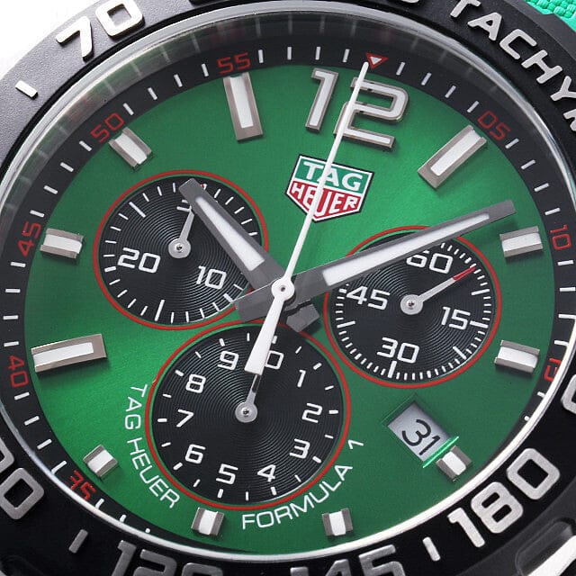 Buy Shop Tag Heuer Formula 1 Chronograph Green Dial Green Rubber Strap Watch for Men - CAZ101AP.FT8056 USA Online