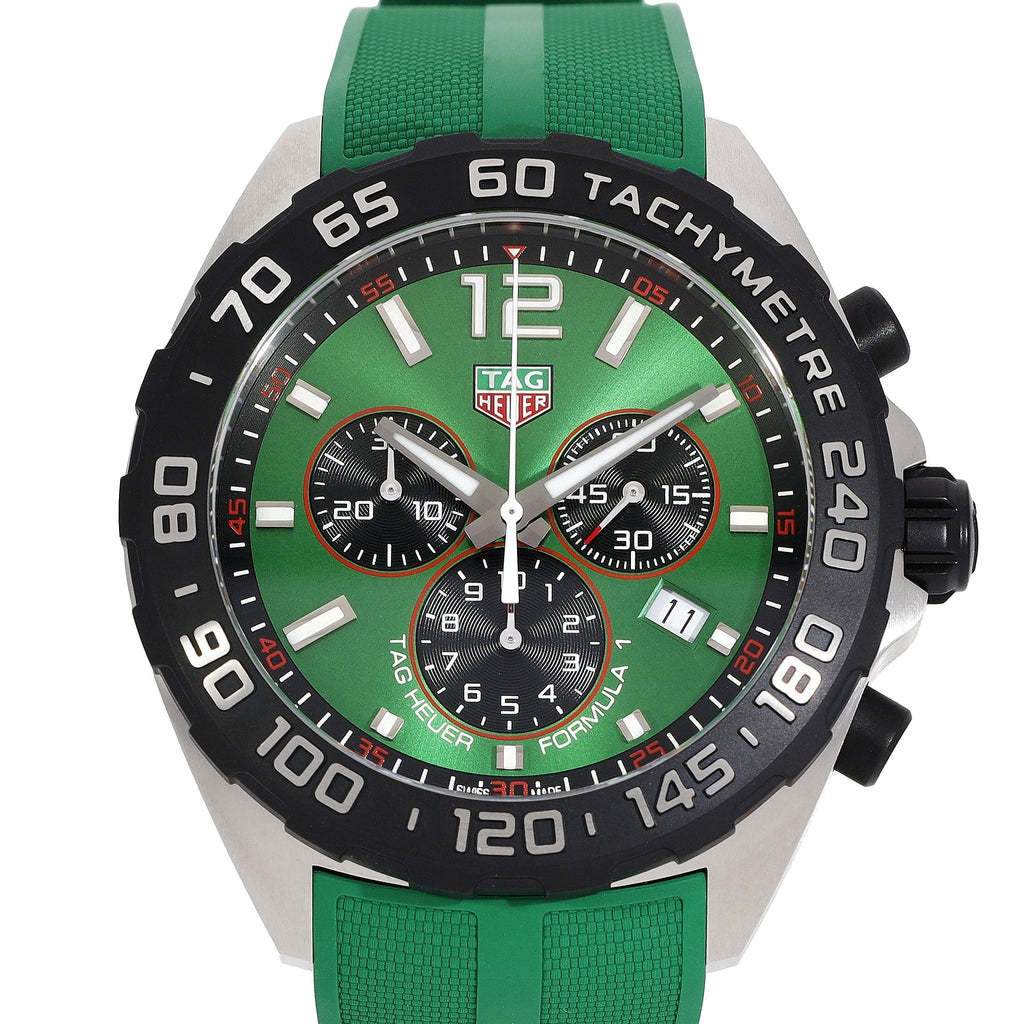Buy Shop Tag Heuer Formula 1 Chronograph Green Dial Green Rubber Strap Watch for Men - CAZ101AP.FT8056 USA Online