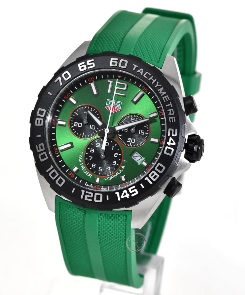 Buy Shop Tag Heuer Formula 1 Chronograph Green Dial Green Rubber Strap Watch for Men - CAZ101AP.FT8056 USA Online