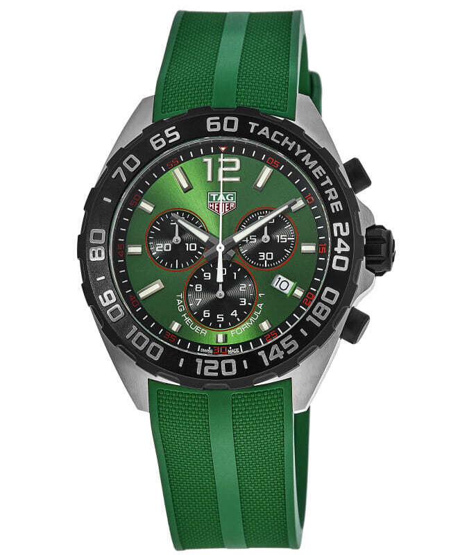 Buy Shop Tag Heuer Formula 1 Chronograph Green Dial Green Rubber Strap Watch for Men - CAZ101AP.FT8056 USA Online