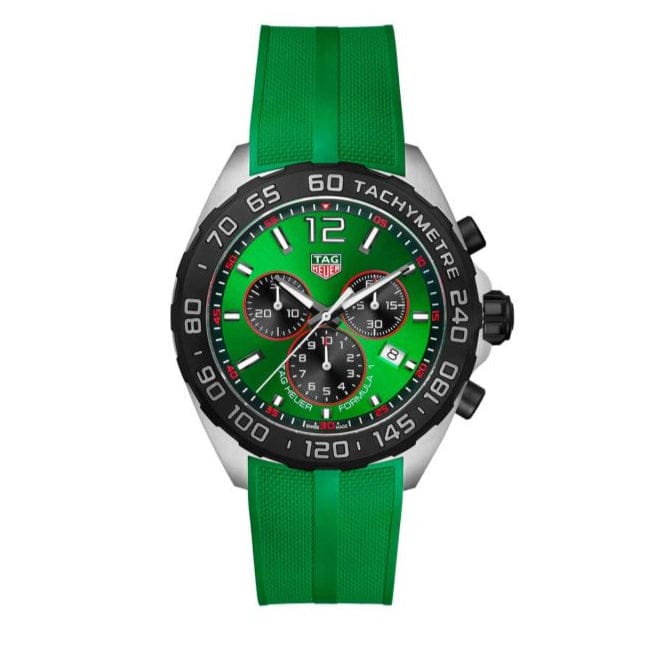 Buy Shop Tag Heuer Formula 1 Chronograph Green Dial Green Rubber Strap Watch for Men - CAZ101AP.FT8056 USA Online