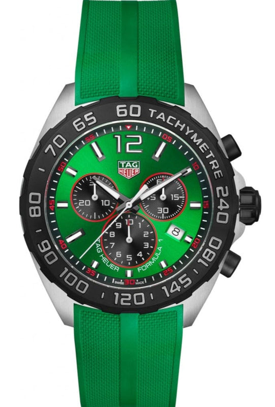 Buy Shop Tag Heuer Formula 1 Chronograph Green Dial Green Rubber Strap Watch for Men - CAZ101AP.FT8056 USA Online