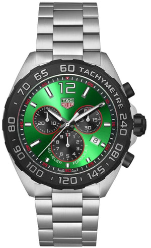 Buy Shop Tag Heuer Formula 1 Chronograph Green Dial Silver Steel Strap Watch for Men - CAZ101AP.BA0842 USA Online