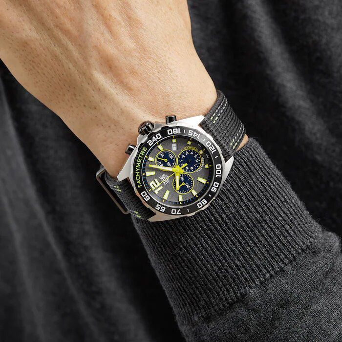 Buy Shop Tag Heuer Formula 1 Chronograph Grey Dial Black Nylon Strap Watch for Men - CAZ101AG.FC8304 USA Online